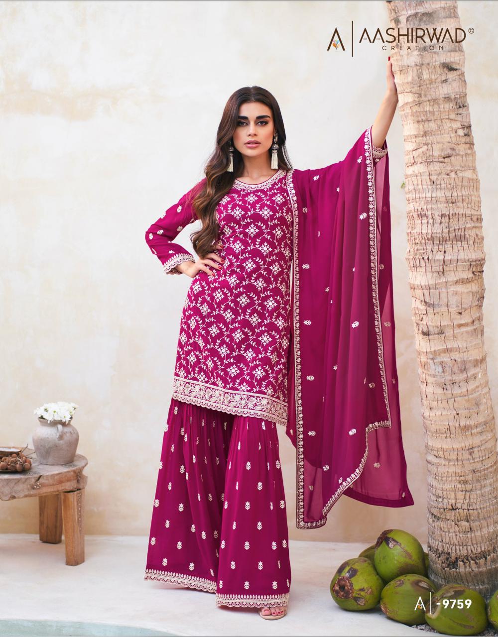 Zohra By Aashirwad Georgette Wedding Salwar Suits Catalog